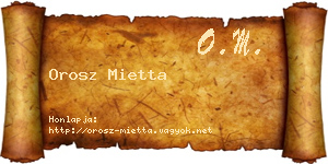Orosz Mietta névjegykártya